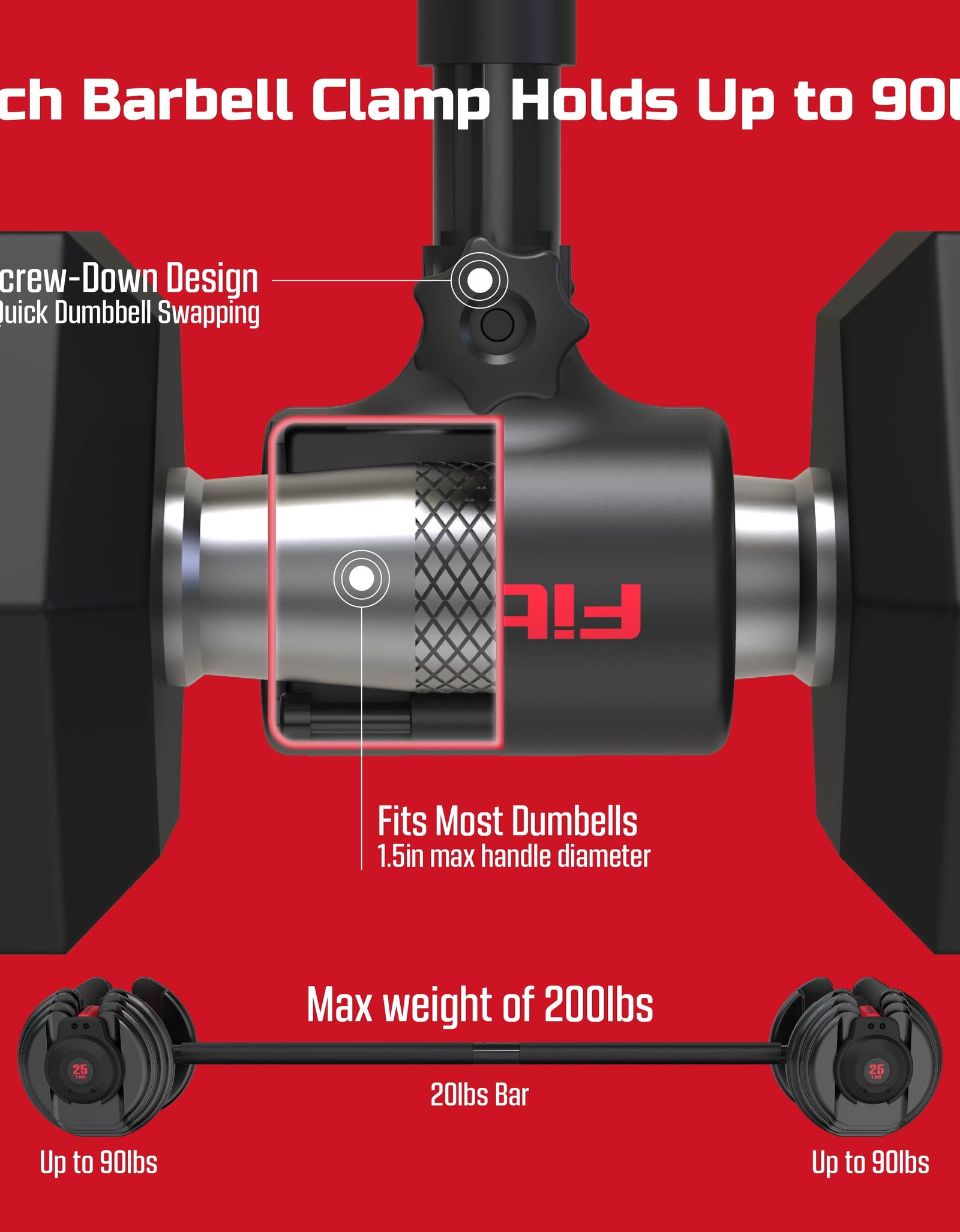 X-Bell System Dumbbells to Barbell Converter, Dumbbell to Curl Bar, Macebell and Kettlebell Handle