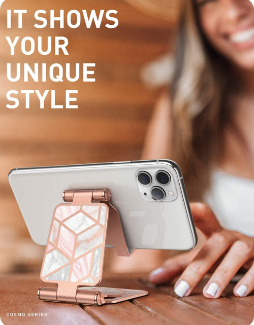 Load image into Gallery viewer, Cell Phone Stand, Foldable Adjustable Phone Mount Holder, Compatible with Iphone 14/Iphone 13/Iphone 12/Iphone 11/Galaxy S22/S21/Pixel 6, Android Smartphones, All Smart Phone (Marble)
