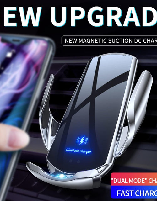 Load image into Gallery viewer, Wireless Car Charger Automotive Electric Induction 15W Wireless Charger Car Vent Mount Bracket Fast Charging Auto-Clamping Car Phone Holder Mount Air Vent Phone Holder Black…
