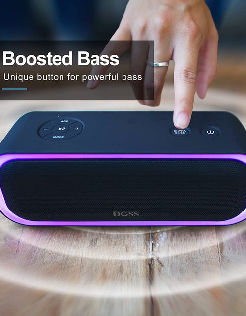 Load image into Gallery viewer, Bluetooth Speaker, Soundbox Pro Wireless Speaker with 20W Stereo Sound, Active Extra Bass, Bluetooth5.0, IPX6 Waterproof, Wireless Stereo Pairing, Multi-Colors Lights, 20Hrs Playtime -Blue
