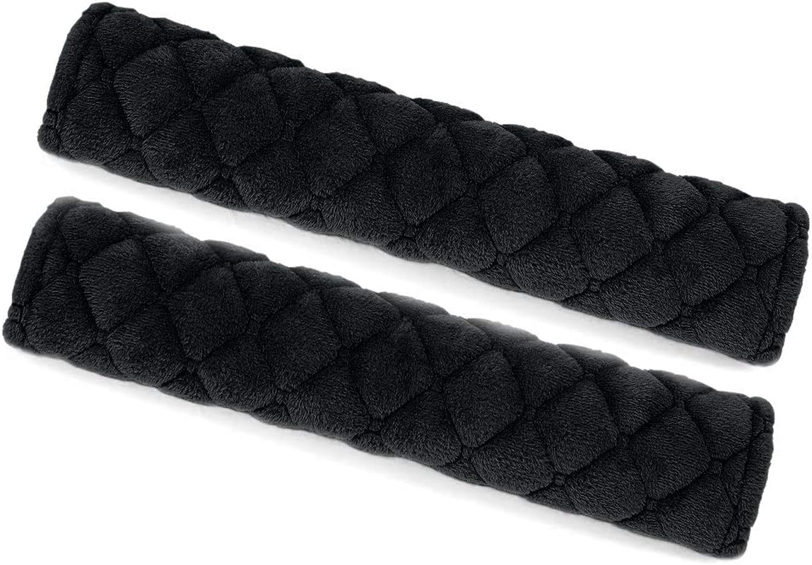Car Seat Belt Pads Cover, 2 Pack Seat Belt Shoulder Strap Covers Protector to Release Stress to Your Neck and Shoulder for a Safety Driving (Black)