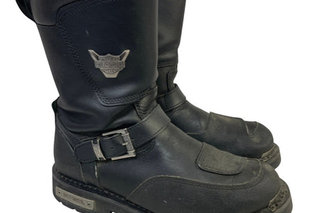 Harley Davidson Mens Size 11 Black Leather Motorcycle Side Zip Shift Boots