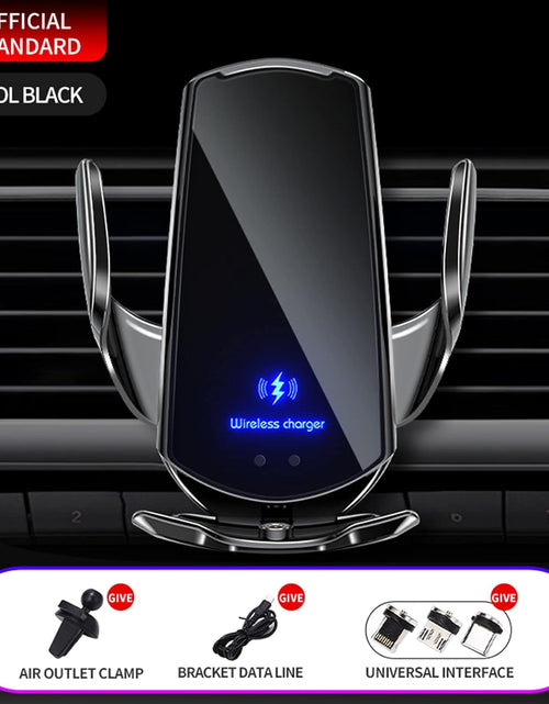 Load image into Gallery viewer, Wireless Car Charger Automotive Electric Induction 15W Wireless Charger Car Vent Mount Bracket Fast Charging Auto-Clamping Car Phone Holder Mount Air Vent Phone Holder Black…
