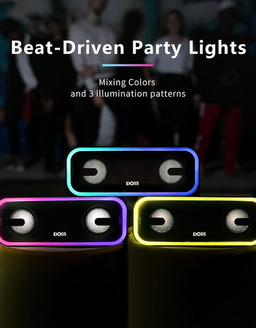 Load image into Gallery viewer, Soundbox Pro+ Bluetooth Speaker, Immersive 24W Stereo Sound with Booming Bass, IPX6 Waterproof, 15H Playtime, Mixed Colors Lights, Wireless for Backyard, Hiking, Garage, Party-Grey
