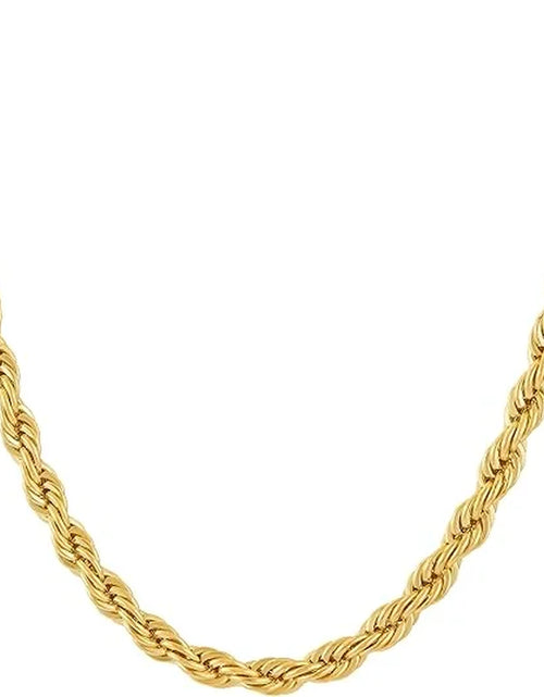 Load image into Gallery viewer, LIFETIME JEWELRY 5Mm Rope Chain Necklace 24K Real Gold Plated- Women and Men (36 Inches)

