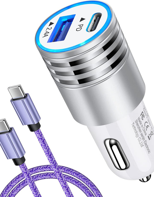 Load image into Gallery viewer, USB C Car Charger Fast Charging C Cord for Samsung Galaxy A17 A16 5G S24 S23 A15 A14 A25 S22 S21 Ultra/S21+/S20 Fe/Note 20 S10E S9 A71 A72 A52 A32,Iphone 16 Pro Max 15,30W Phone Automobile Adapter
