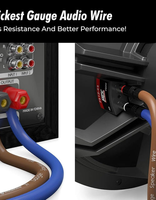 Load image into Gallery viewer, 14 Gauge Speaker Wire 100 Ft Cable, 14 AWG Speaker Wire Cable, True Spec Soft Touch Cables | Great Use for Car Audio, Stereos, Home Theater Speakers, Surround Sound
