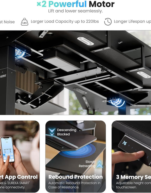 Load image into Gallery viewer, Gaming Desk, Standing Desk Keyboard Tray, 72" Wing Shaped Music Studio Desk Electric Adjustable Height Desk Sit Stand Desk with LED Shelves, Gaming Recording Live Stream, Slot Design
