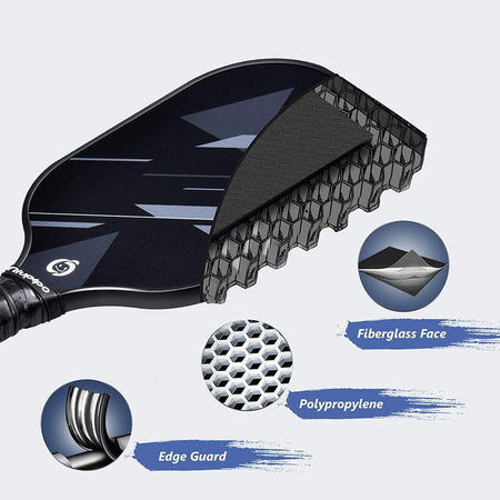 Pickleball Paddles, Lightweight Pickleball Rackets W/Fiberglass Surface, Pickleball Set with 4 Pickleball Balls and 1 Bag