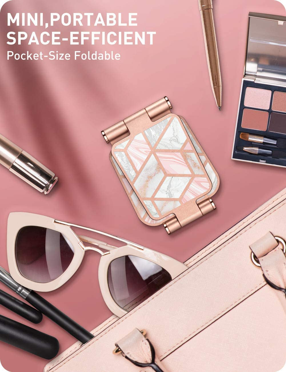 Cell Phone Stand, Foldable Adjustable Phone Mount Holder, Compatible with Iphone 14/Iphone 13/Iphone 12/Iphone 11/Galaxy S22/S21/Pixel 6, Android Smartphones, All Smart Phone (Marble)