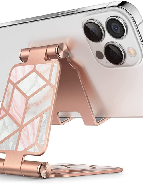 Load image into Gallery viewer, Cell Phone Stand, Foldable Adjustable Phone Mount Holder, Compatible with Iphone 14/Iphone 13/Iphone 12/Iphone 11/Galaxy S22/S21/Pixel 6, Android Smartphones, All Smart Phone (Marble)
