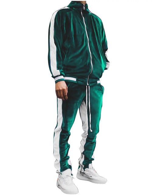 Load image into Gallery viewer, Men'S Tracksuit Full Zip Hooded Sweatshirt Sets Matching Wide Leg Cargo Pants 2 Piece Outfit Brown,Xl
