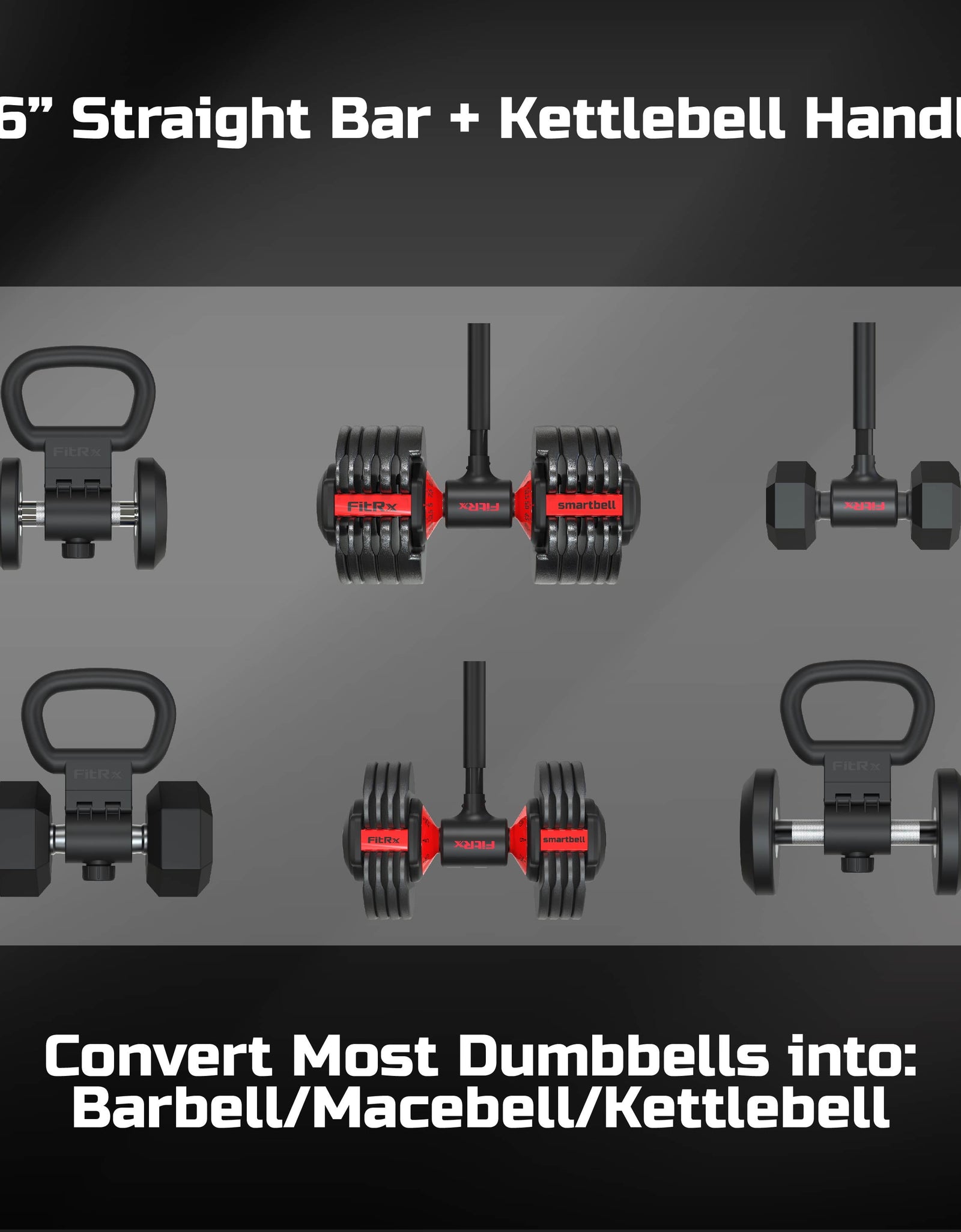 X-Bell System Dumbbells to Barbell Converter, Dumbbell to Curl Bar, Macebell and Kettlebell Handle
