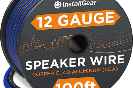12 Gauge AWG 100Ft Speaker Wire True Spec and Soft Touch Cable - Blue/Black