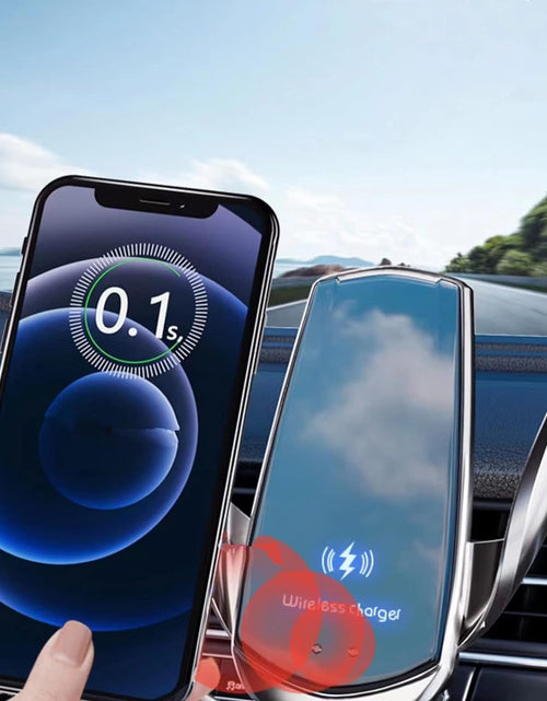 Load image into Gallery viewer, Wireless Car Charger Automotive Electric Induction 15W Wireless Charger Car Vent Mount Bracket Fast Charging Auto-Clamping Car Phone Holder Mount Air Vent Phone Holder Black…
