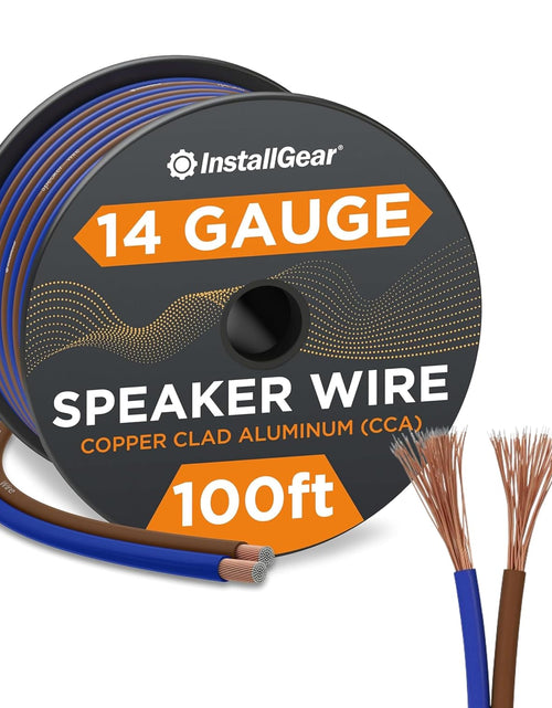 Load image into Gallery viewer, 14 Gauge Speaker Wire 100 Ft Cable, 14 AWG Speaker Wire Cable, True Spec Soft Touch Cables | Great Use for Car Audio, Stereos, Home Theater Speakers, Surround Sound
